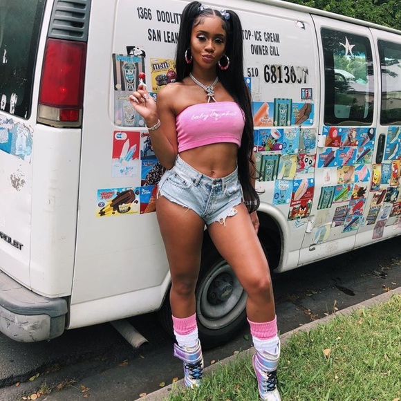 baby phat pink tube top